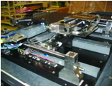 Photograph of mechanical setup utilizing linear shaft motors in parallel