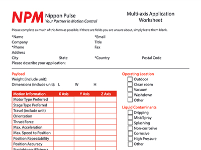 Screenshot of the Custom linear shat motor stage worksheet