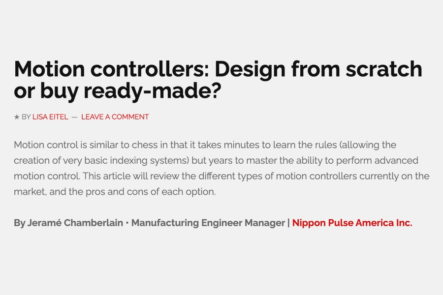 Motion Controllers: Design from scratch or buy ready-made?