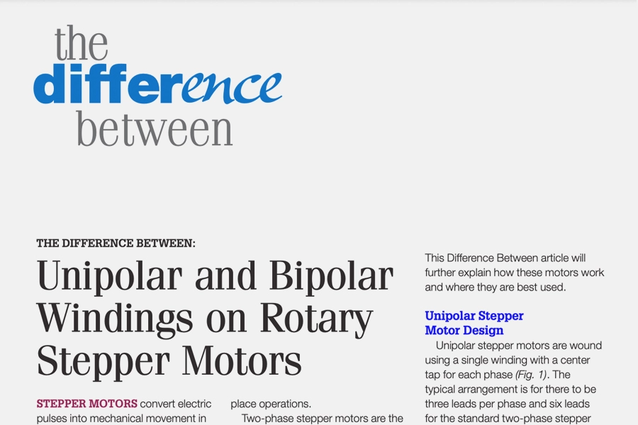 The Difference Between: Unipolar and Bipolar Stepper Motor Windings